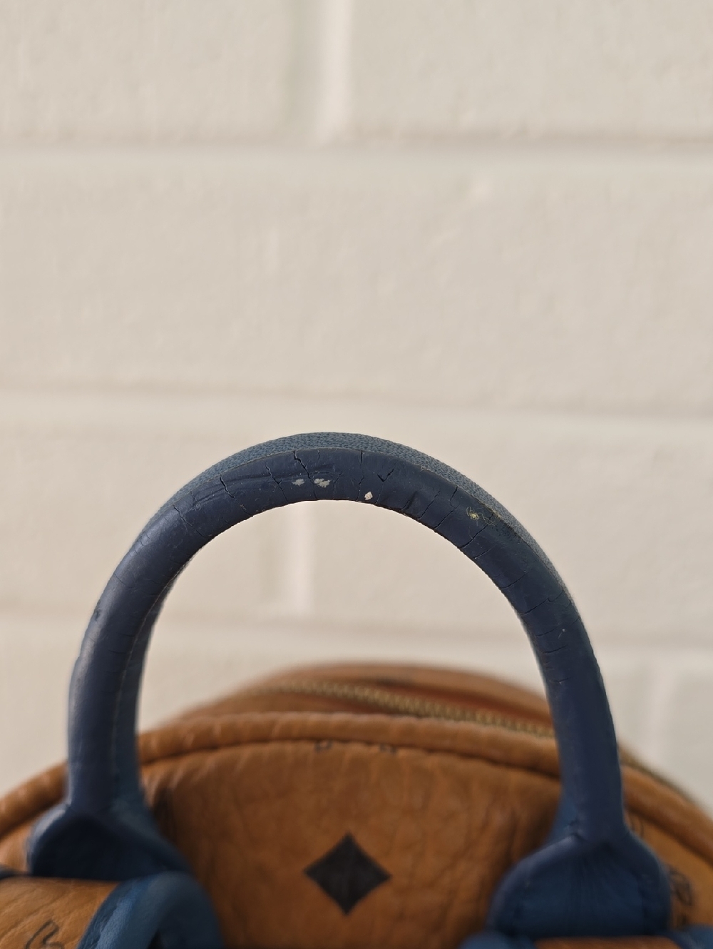 MCM Visetos Monogram Mini Stark Backpack Cognac Blue - Picture 5 of 16